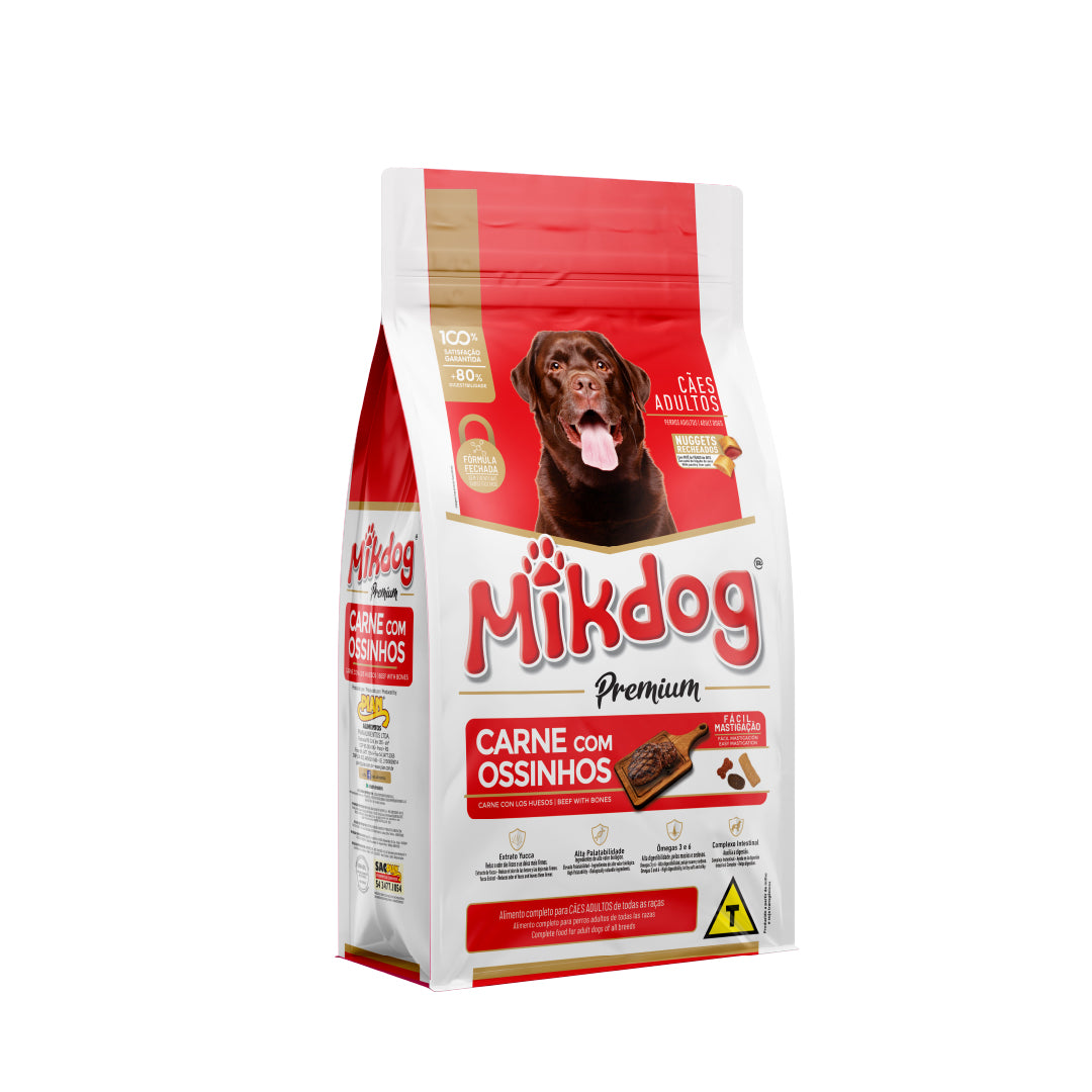 MIKDOG ADULTO CARNE Y HUESO CON NUGGETS