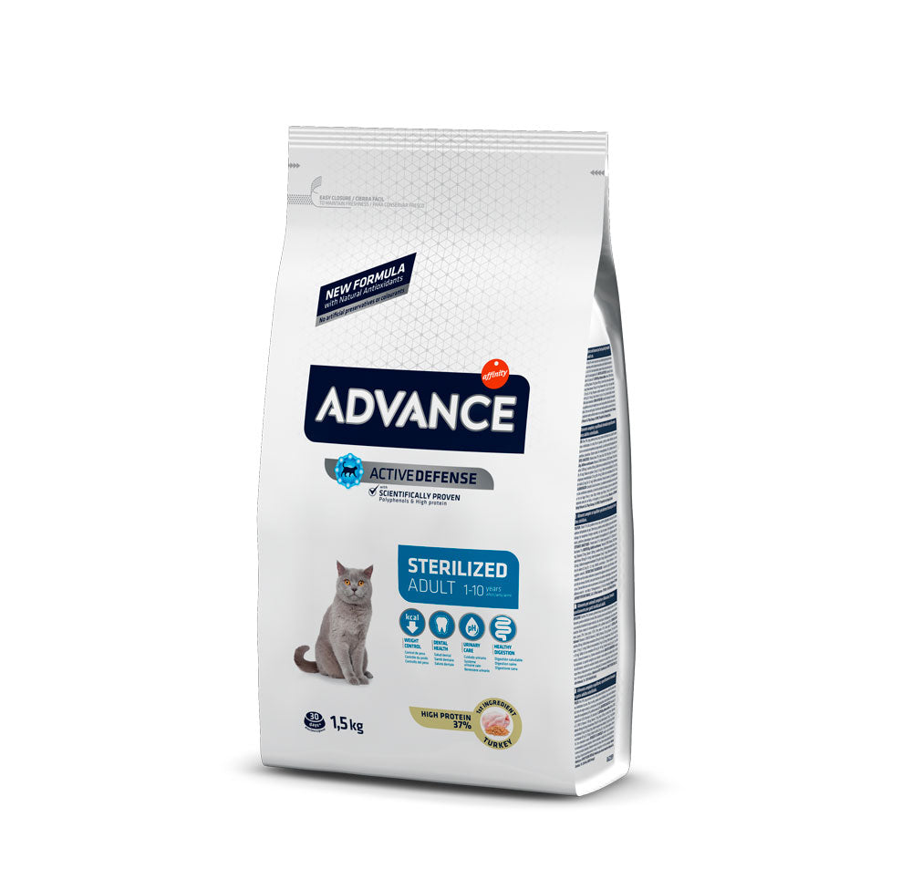 STERILIZED ADULT TURKEY Gatos Adultos Esterilizados Advance Affinity (1,5 kg)
