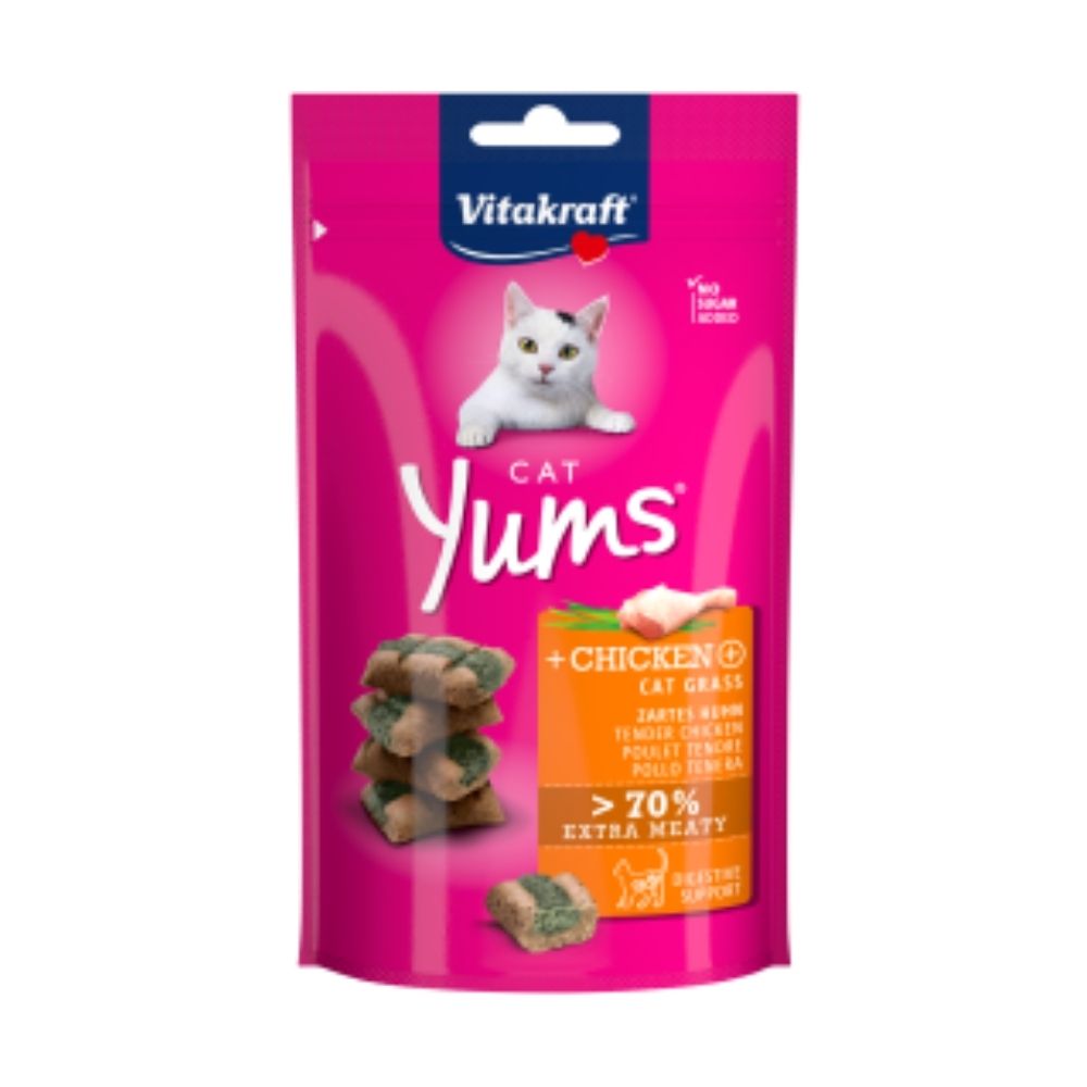 Vitakraft Cat Yums con Hierba Gatera e Inulina - Salud Digestiva (40g)