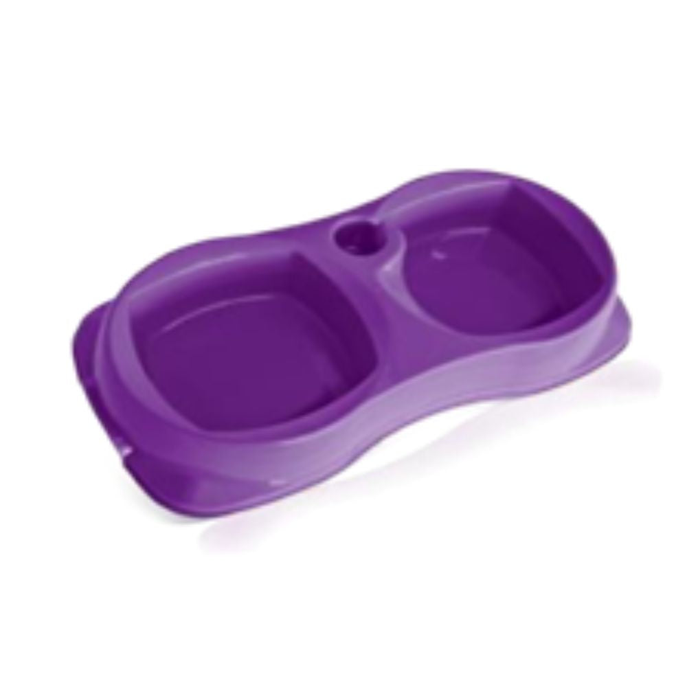 Comedero doble Zooplast con soporte para botella