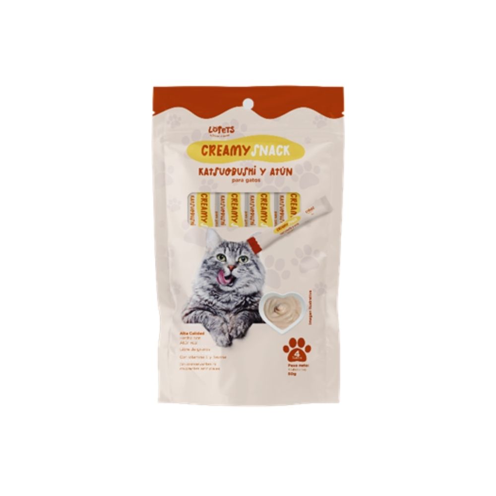Snack Cremoso para Gatos Katsuobushi y Atún (60g)