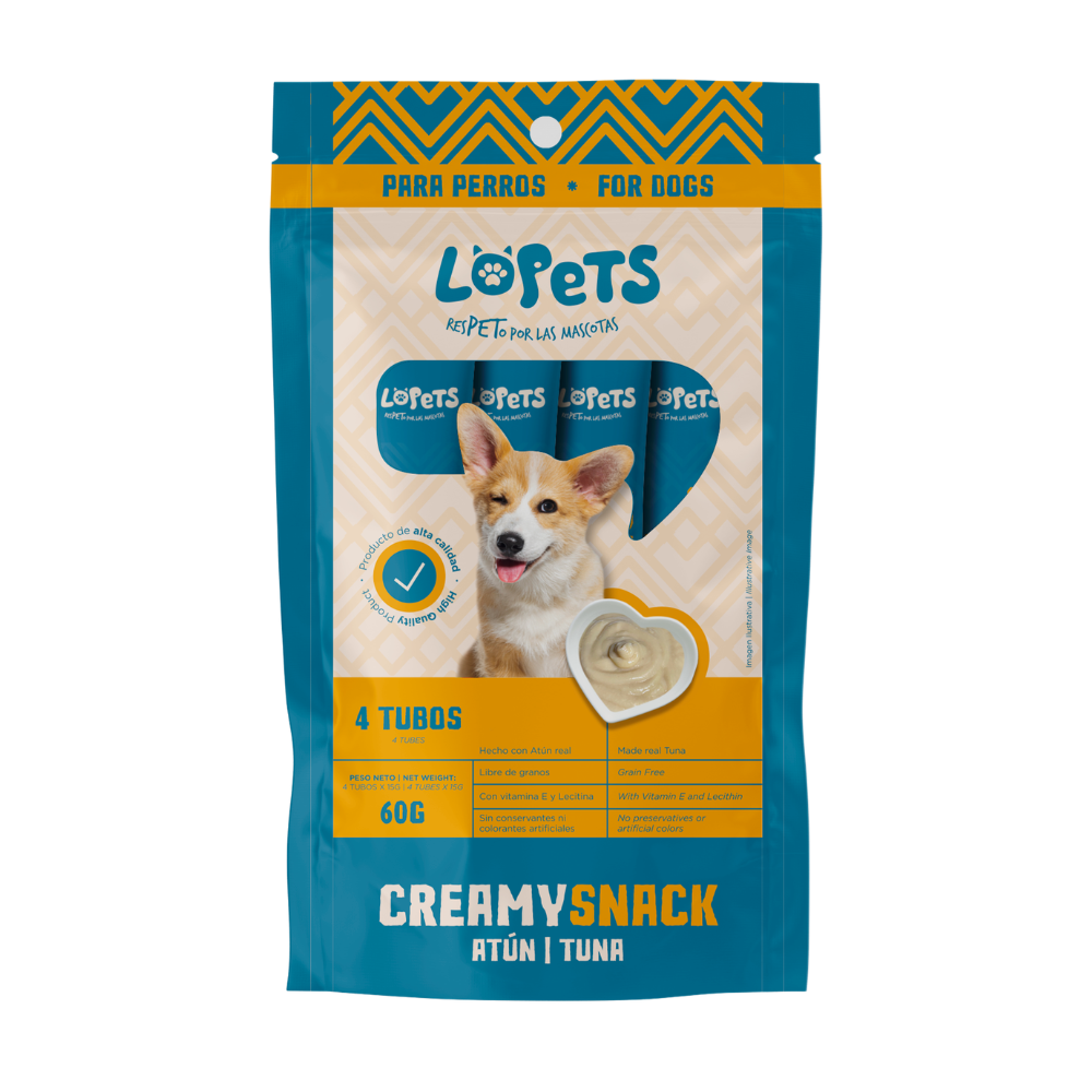 Snack Cremoso para Perros Atún (60g)