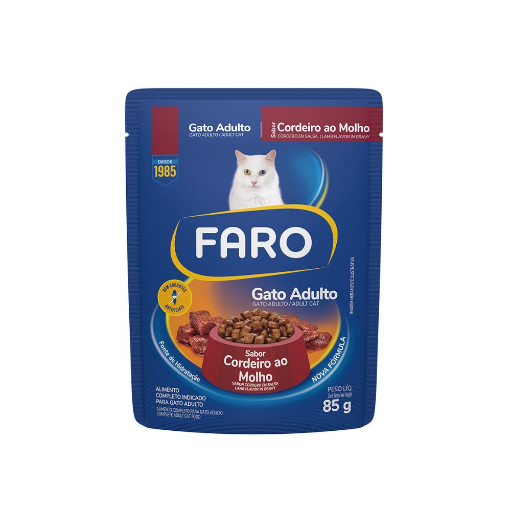 Faro Alimento Húmedo para Gatos con Cordero (85g)