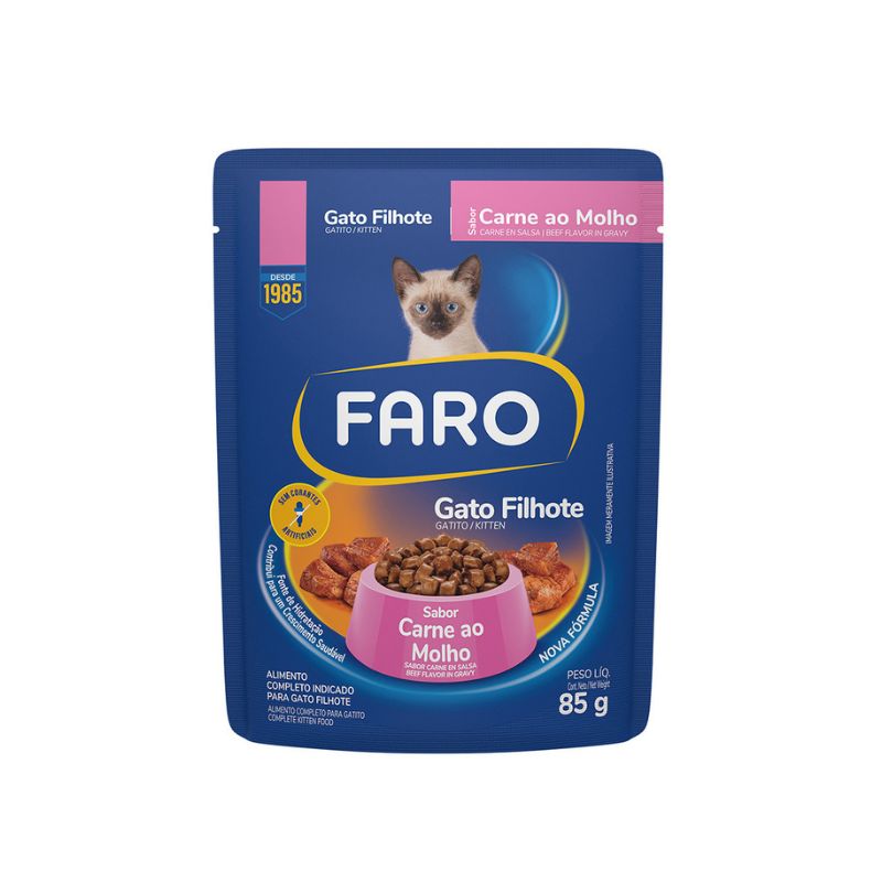 Faro Alimento Húmedo para Gatos Cachorros con Carne (85g)