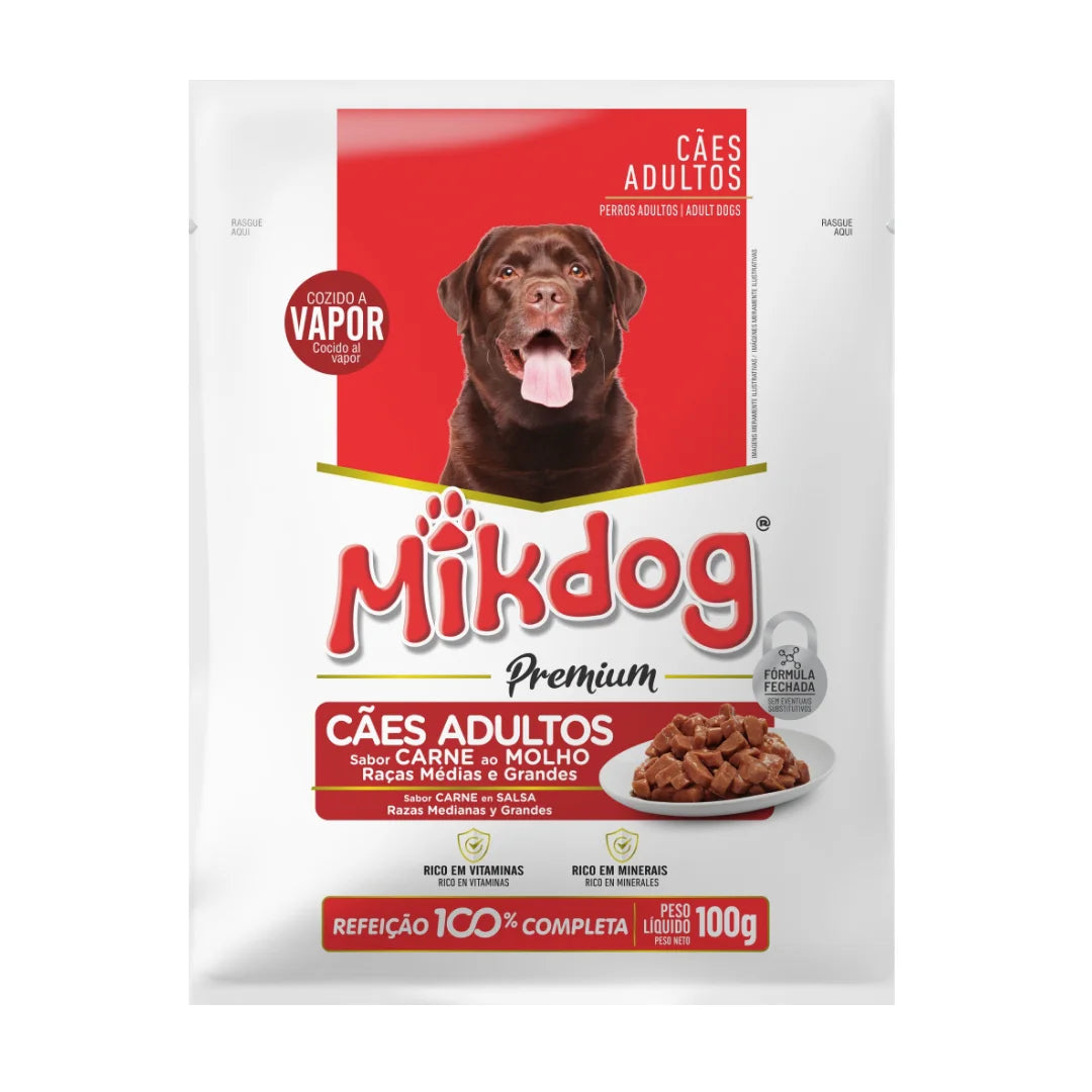 MIKDOG ADULTO RAZA GRANDE CARNE x 100G