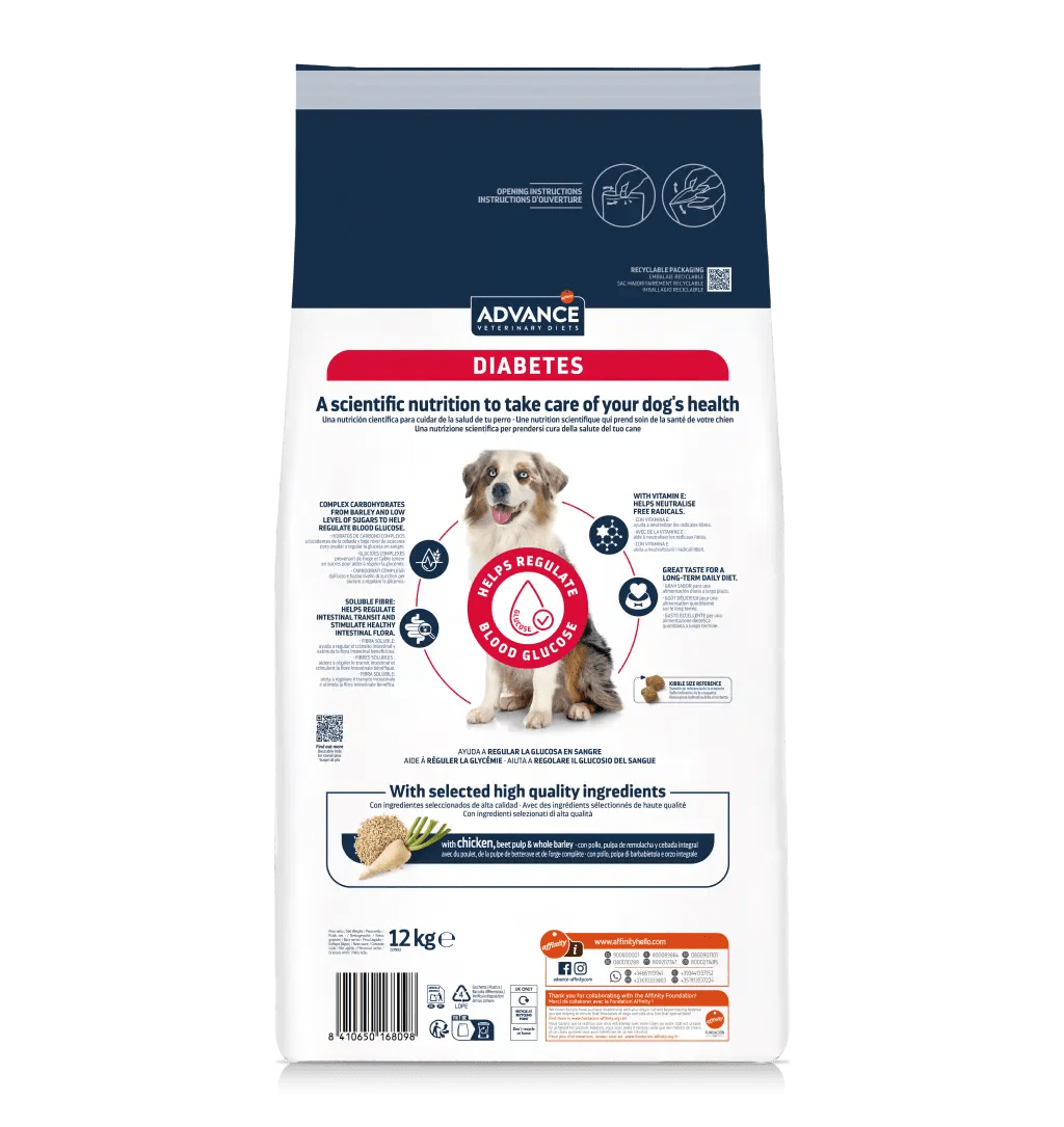Alimento Perros con Diabetes Adulto Todos los tamaños Advance Affinity (3 kg)