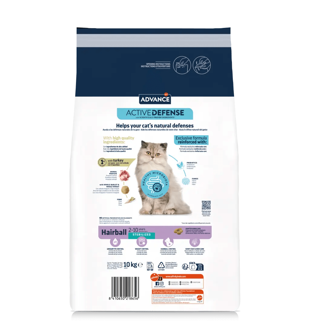CAT ADULT STERILIZED HAIRBALL Alimento Gatos Adultos Esterilizados Advance Affinity (1,5 kg)
