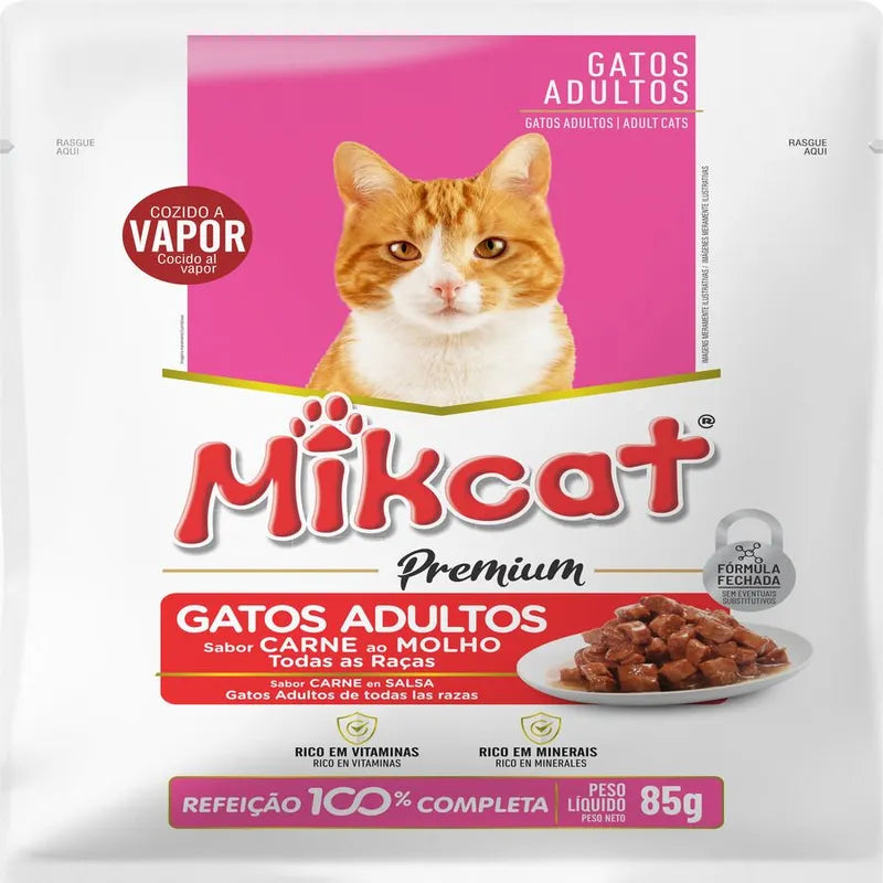 MikCat Alimento Húmedo Adultos con Carne